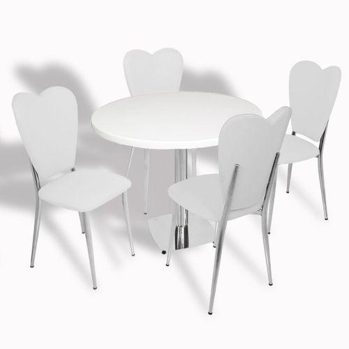 Dockers Tokyo Werzalit Tabla - Aşk-ı Derun Mutfak Masa Takımı Q80 - Beyaz - Beyaz Deri