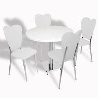 Dockers Tokyo Werzalit Tabla - Aşk-ı Derun Mutfak Masa Takımı Q80 - Beyaz - Beyaz Deri