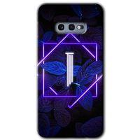 Potkal Hediye Fabrikası Samsung Galaxy S10e Kılıf HD Desen Baskılı Arka Kapak - Dark Neon Yaprak I Harfi