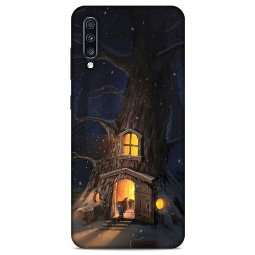 Samsung Galaxy A70 Kılıf Snowix (47) Crystal Flex Kılıf Sarı Kahve