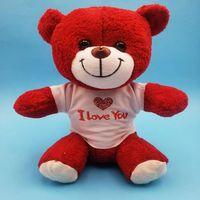 Kırmızı I Love You Tişörtlü Peluş Ayıcık