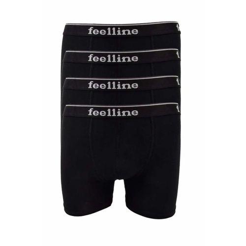 4 adet Feelline Siyah Pamuklu Doğal Likralı Erkek Boxer