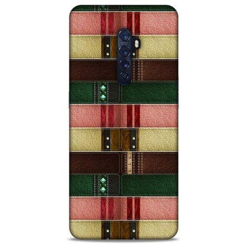 Oppo Reno 2 Kılıf Patchwork (41) Tank Kılıf Koyu Yeşil Pembe