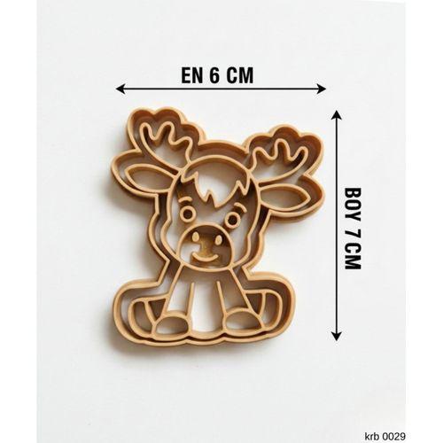 Sevimli Geyik Kurabiye Kalıbı – Yılbaşı Temalı Geyik Figürlü, Çift Parça Hamur Kesici, Şeker Hamuru ve Oyun Hamuru İçin