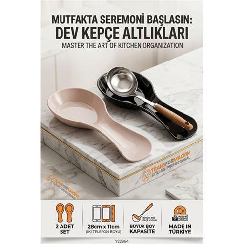 Ivanna Serisi 2’li Modern Mutfak Tezgah Üstü Kepçe Altlığı ve Kaşıklık Seti 723086