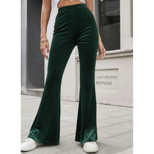 Kadın Yüksek Bel Paçaya Doğru Genişleyen Kadife Pantolon