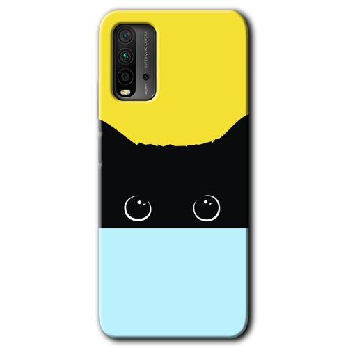 Poco M3 Kılıf HD Desen Baskılı Arka Kapak + Temperli Cam - Kara-Kedi