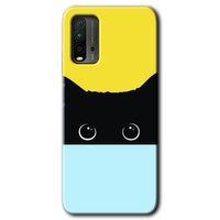 Poco M3 Kılıf HD Desen Baskılı Arka Kapak + Temperli Cam - Kara-Kedi