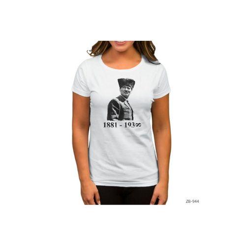 Atatürk 198 Beyaz Kadın Tişört