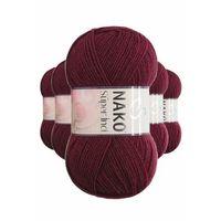 5 Adet Süper İnci El Örgü İpi 100 gr Bordo 999