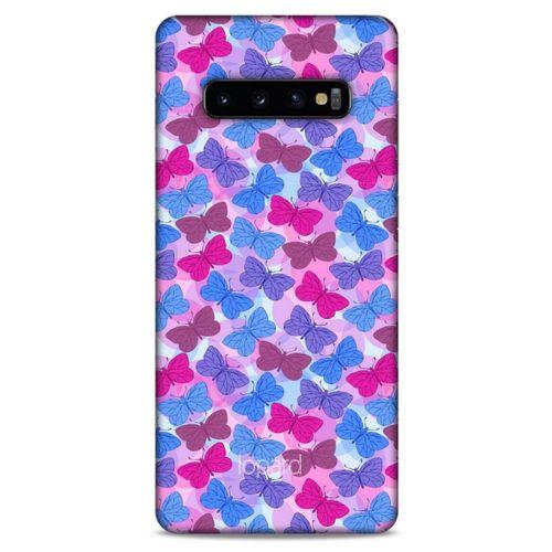 Samsung Galaxy S10 Plus Kılıf Kelebek Etkisi (21) Koruyucu Kapak Yeşil Kırmızı