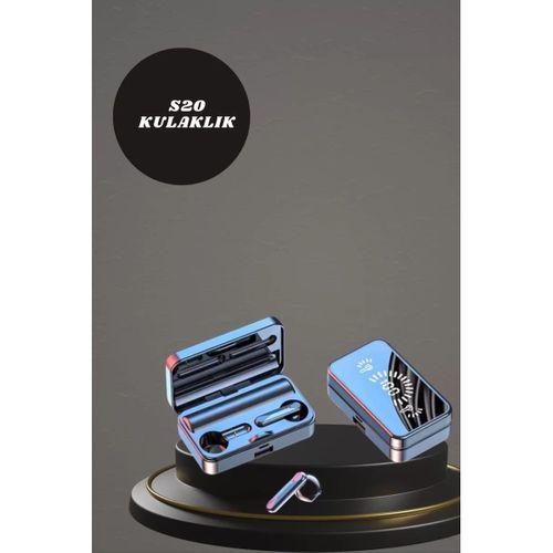 Aynalı Bluetooth Kulaklık Ve 7 Kordonlu Akıllı Saat Dijital Göstergeli Uzun Pil Ömrü