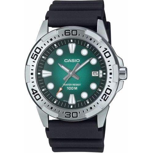 Casio MTD-140-3AVDF Quartz Silikon Siyah Yeşil Kadran 10 ATM 44 mm Erkek Kol Saati