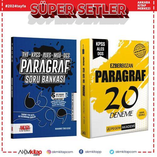 Pegem Akademi KPSS Paragraf 20 Deneme ve AKM Paragraf Soru Bankası Seti 2 Kitap