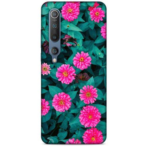 Lopard Xiaomi Mi 10 Uyumlu Kılıf Bahar (39) Liquid Crystal Kılıf Fuşya Çiçekler