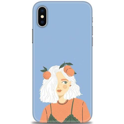 iPhone XS Max Kılıf HD Baskılı Kılıf - Beyaz Saçlı Kız + Tam Ekran Koruyucu