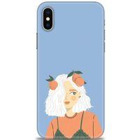 iPhone XS Max Kılıf HD Baskılı Kılıf - Beyaz Saçlı Kız + Tam Ekran Koruyucu