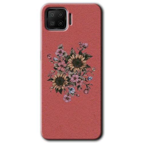 MRCİLETİSİM Oppo A73 Kılıf HD Desen Baskılı Arka Kapak + Temperli Cam - Retro Çiçek