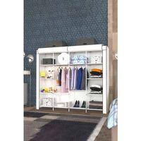 CimriKese Geniş Hacimli Raflı Askılı Bez Dolap Gardrop Beyaz