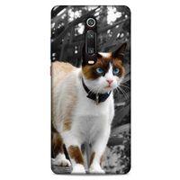 Lopard Xiaomi Mi 9T Uyumlu Kılıf Kediler (43) Thin Fit Kılıf Beyaz Kedi