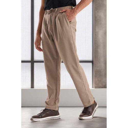Bezayağı Kumaş Relax Fit Duble Paça Jogger Pantolon - Vizon