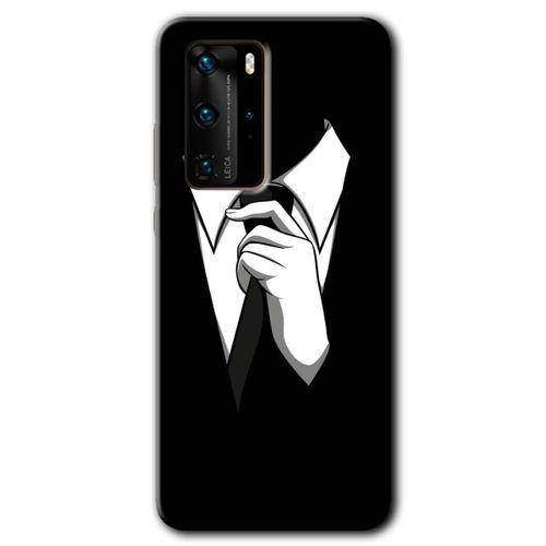 Huawei P40 Pro HD Baskılı Kılıf + 9D Tam Ekran Koruyucu - Smokin