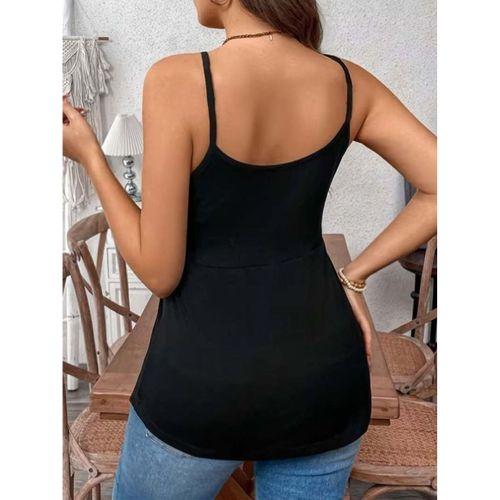 Kadın önden çapraz Askılı Uzun Vıskon Bluz