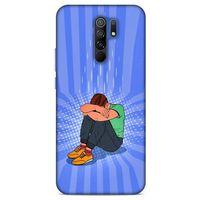 Xiaomi Redmi 9 Kılıf Depresyon (32) Soft Silikon Kılıf Turuncu Kahve