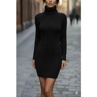 Kadın Uzun Kollu Balıkçı Yaka Kısa Triko Elbise