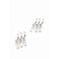 Küçük Baget Taşlı Küpe - Gümüş