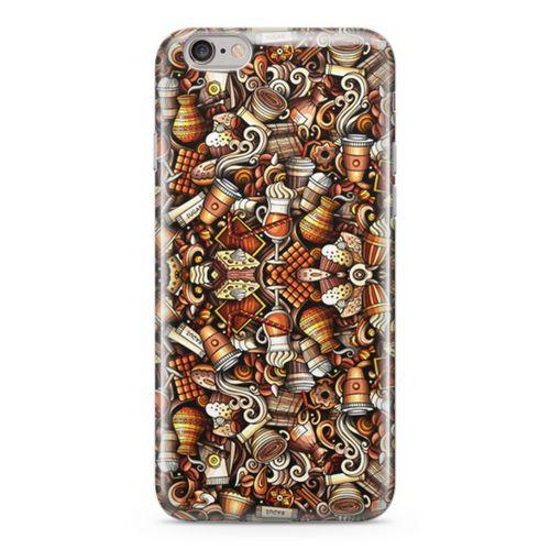 Apple iPhone 6 Plus - 6S Plus Kılıf Karamel Doodle Arka Kapak Koruma Desenli Full Koruyucu