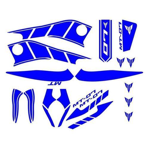 YAMAHA Yamaha Mt07 2014 - 2017 Uyumlu Mavi Sticker Set