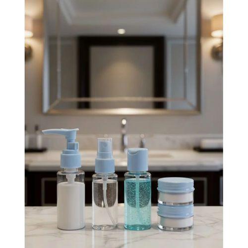 Kompakt 5’li Seyahat Banyo Şişe Takımı Çantalı