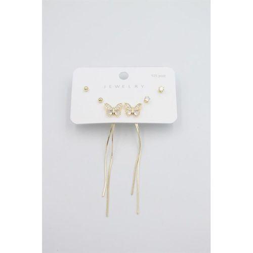 Çoklu Set Küpe - Altın