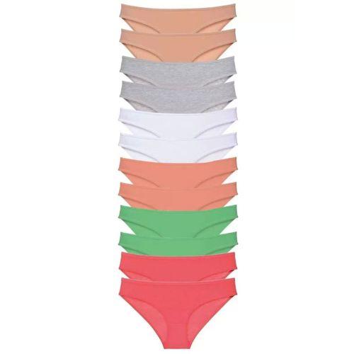 12 Adet Süper Eko Set Likralı Kadın Slip Külot Set 6