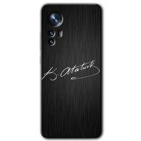 Xiaomi Mi 12 Kılıf HD Desen Baskılı Arka Kapak + Temperli Cam - İmza Atatürk