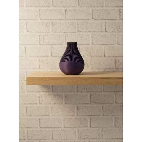 11 Cm Mor Minimal Çizgili Vazo Masa Üstü Şık Dekor Objesi