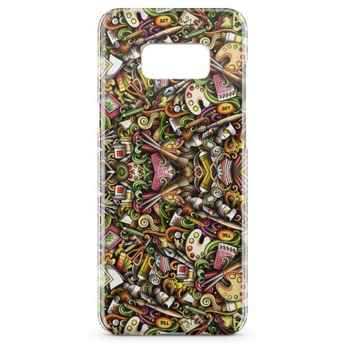 Samsung Galaxy S8 Plus Kılıf Ressam Doodle Arka Kapak Koruma Desenli Full Koruyucu