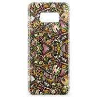 Samsung Galaxy S8 Plus Kılıf Ressam Doodle Arka Kapak Koruma Desenli Full Koruyucu