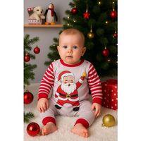 Noel Baba Detaylı Bebek Tulum % 100 Pamuk