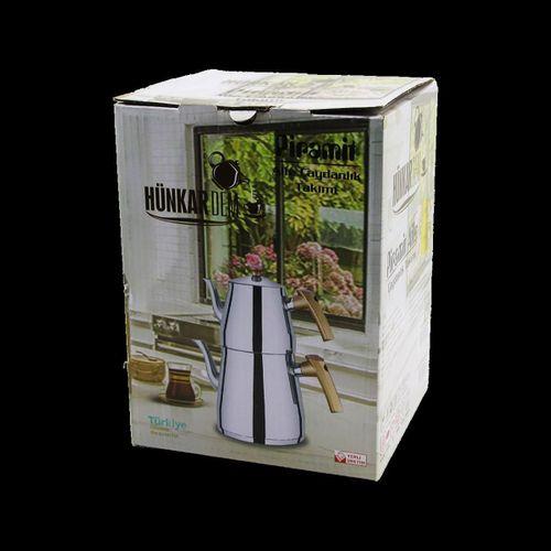 Aile Boy Çelik Çaydanlık Seti (1.5L + 2.75L) - Kendinden Süzgeçli