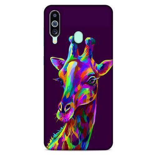 Samsung Galaxy M40 Uyumlu Kılıf Mor Delisi (30) Silicone Case Zürafa