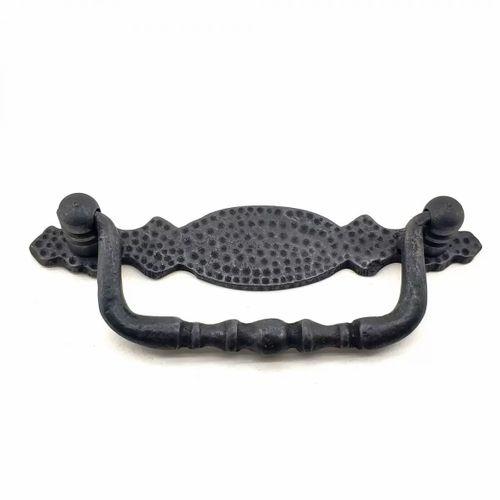 Antika Tarz Dekoratif Pirinç Dövme Sallantı Kapı Kulbu - 43x118 Mm, Oksit