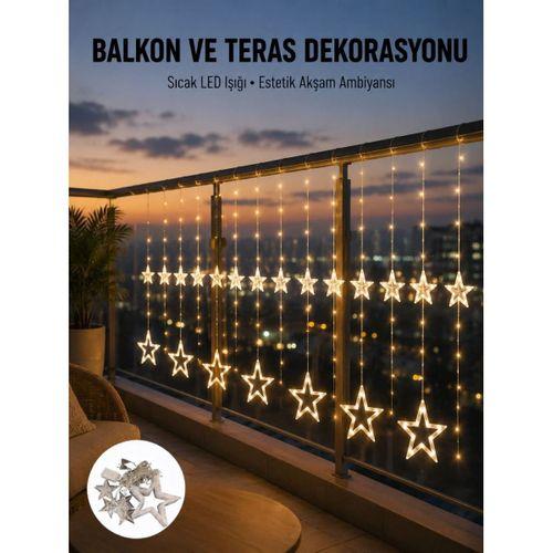 Yıldız Figürlü Perde Peri Led 3x3 Metre Dekoratif Işık Yeni Nesil