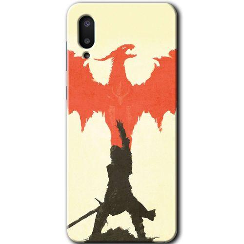 MRCİLETİSİM Samsung Galaxy A02 Kılıf Baskılı Kapak - Dragon Hunter 1 +Tam Kaplayan Mat Seramik