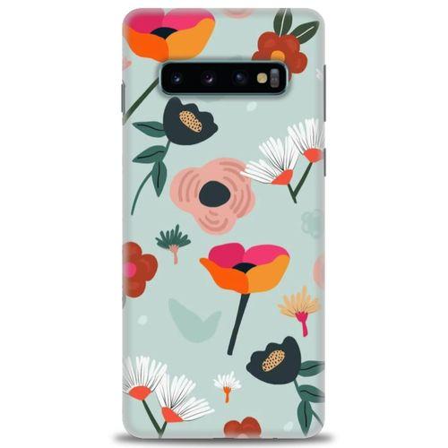 Samsung Galaxy S10 Kılıf HD Baskılı Kılıf - Çiçekli Dallar + Tam Ekran Koruyucu