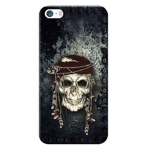 iPhone 5/5S Kılıf Korsan Kuru Kafa Baskılı Esnek TPU Silikon