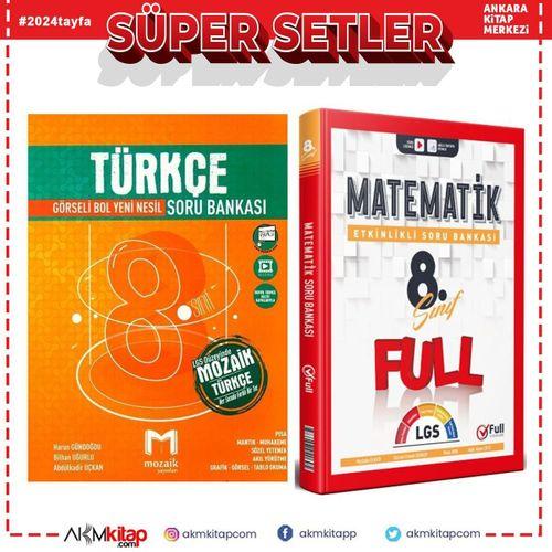 Mozaik 8.Sınıf Türkçe ve Full Matematik Soru Bankası Seti 2 Kitap