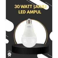 Acil Durumlar İçin Şarjlı Led Ampul 6400k Soğuk Beyaz 30 Watt