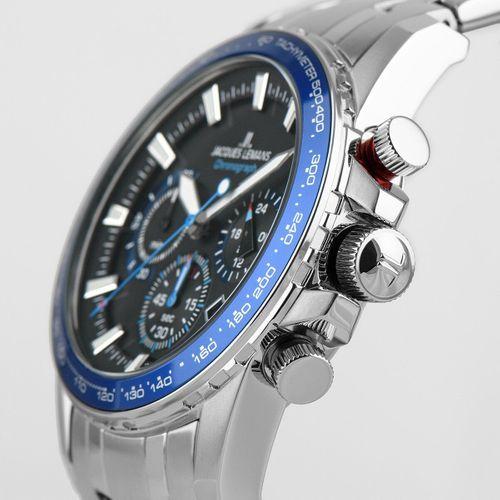 Jacques Lemans Liverpool JL.1-2099E Quartz Çelik Gri Siyah Kadran 10 ATM 42 mm Erkek Kol Saati